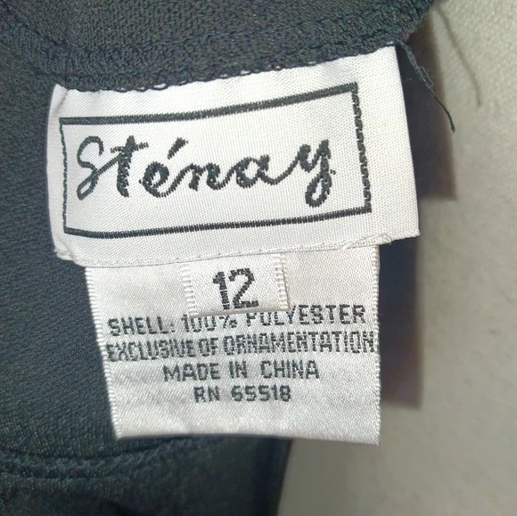 Vintage :: Ste'nay Sequin Regency Beaded Black Maxi Formal Event Dress Size 12 - Picture 13 of 13